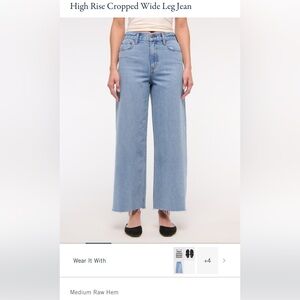 Abercrombie & Fitch Medium Blue Wide-Leg Jeans